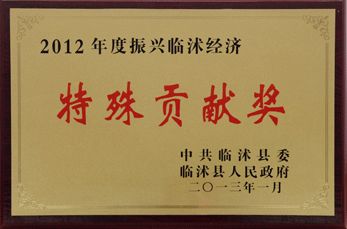 央视广告行业分析-史丹利公司喜获“2012年度振兴临沭经济特殊贡献奖”