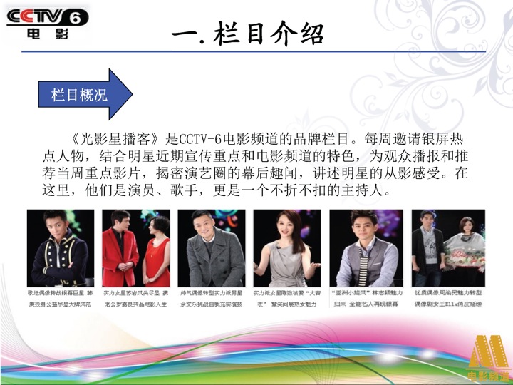 2013年CCTV6《光影星播客-快问快答90秒》全天广告植入